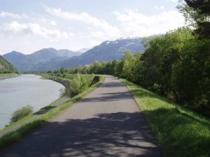 Cycle path by the Rhine
