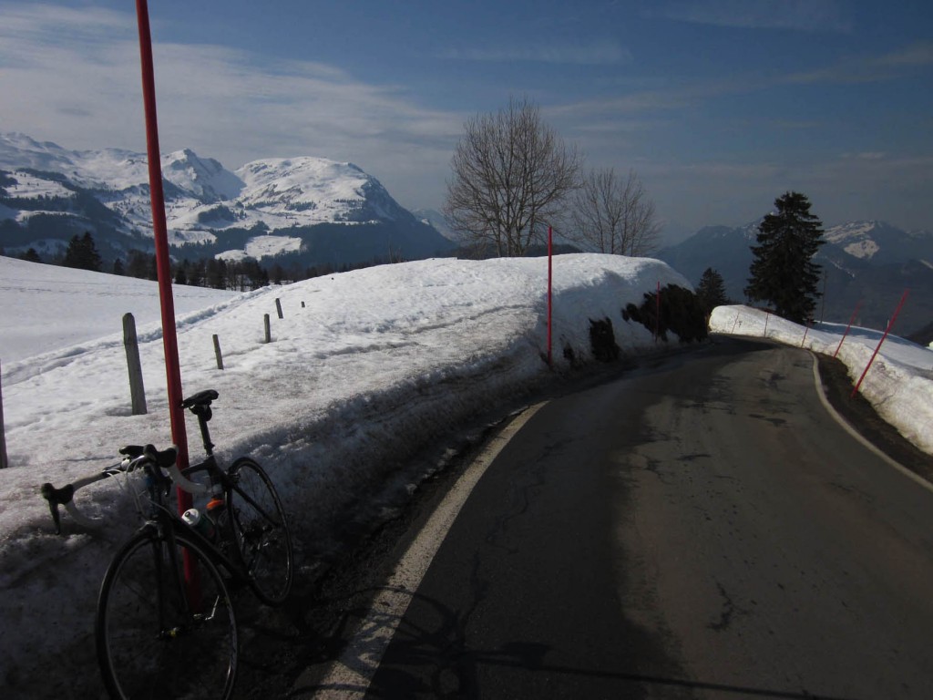 climbing to the ski resort