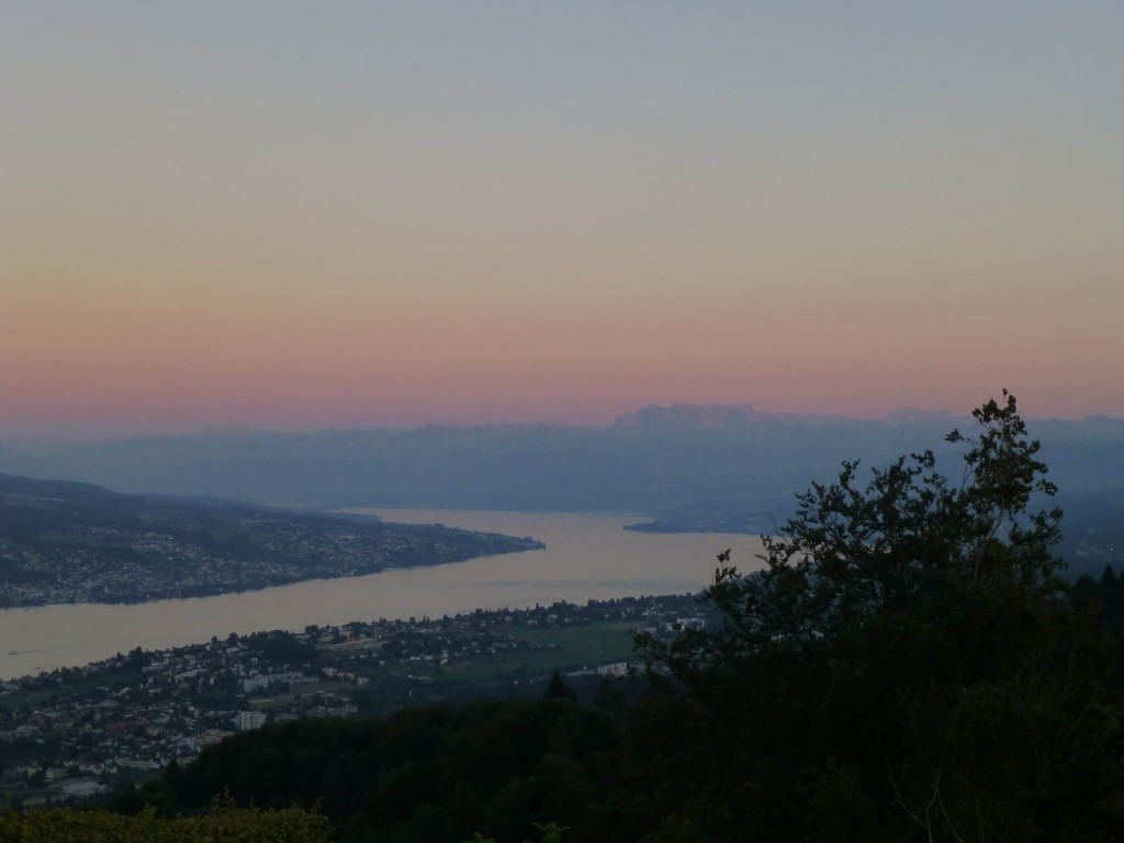 sunset Lake Zurich